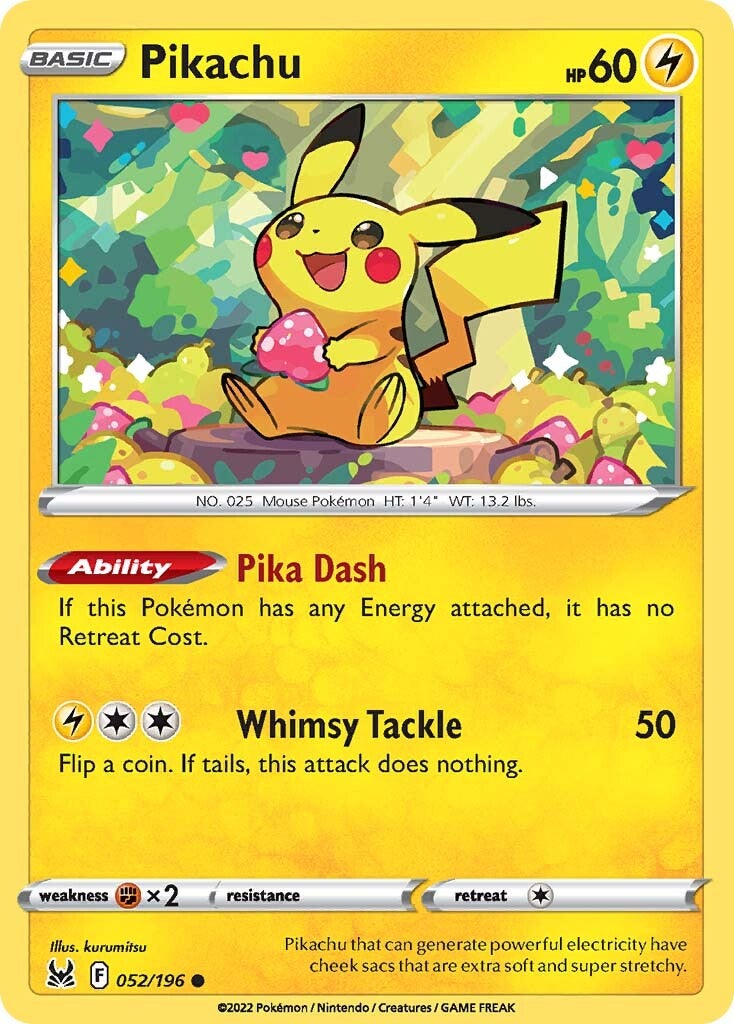 Pikachu (052/196) [Sword & Shield: Lost Origin] | Pegasus Games WI