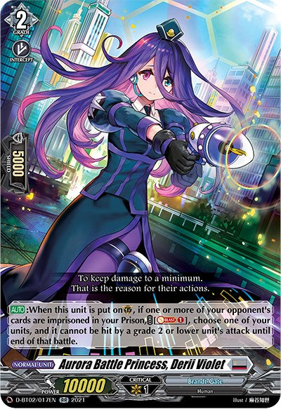 Aurora Battle Princess, Derii Violet (D-BT02/017EN) [A Brush with the Legends] | Pegasus Games WI