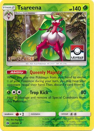 Tsareena (20/149) (League 3rd Place) [Sun & Moon: Base Set] | Pegasus Games WI