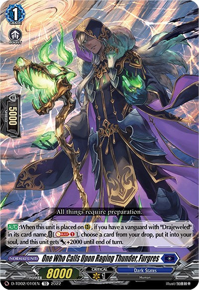 One Who Calls Upon Raging Thunder, Furgres (D-TD02/010EN) [D-TD02: Michiru Hazama -Demonic Jewel Dragon of the Four Flames-] | Pegasus Games WI