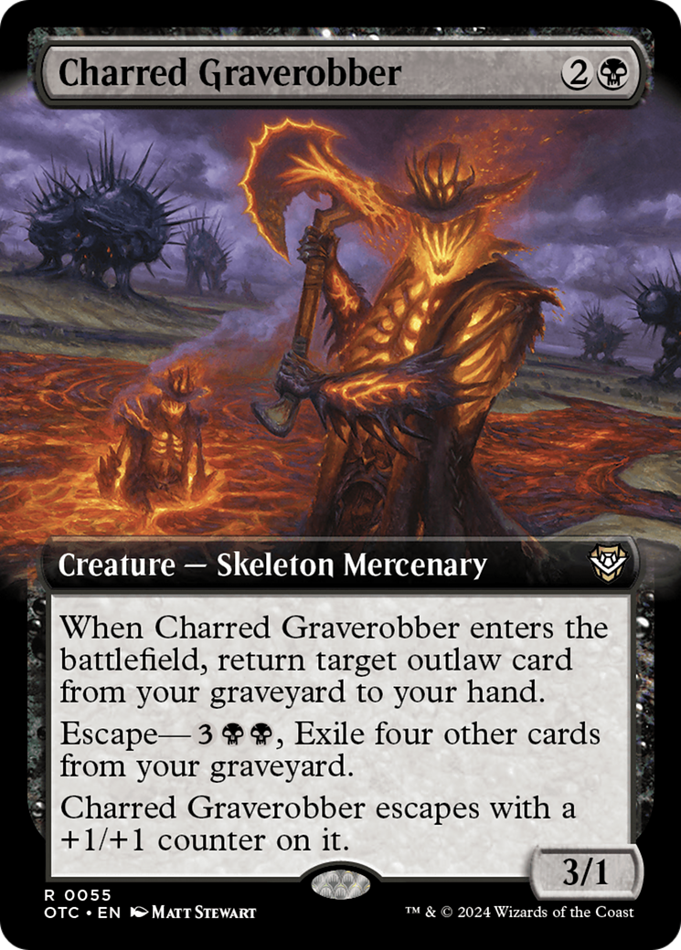 Charred Graverobber (Extended Art) [Outlaws of Thunder Junction Commander] | Pegasus Games WI