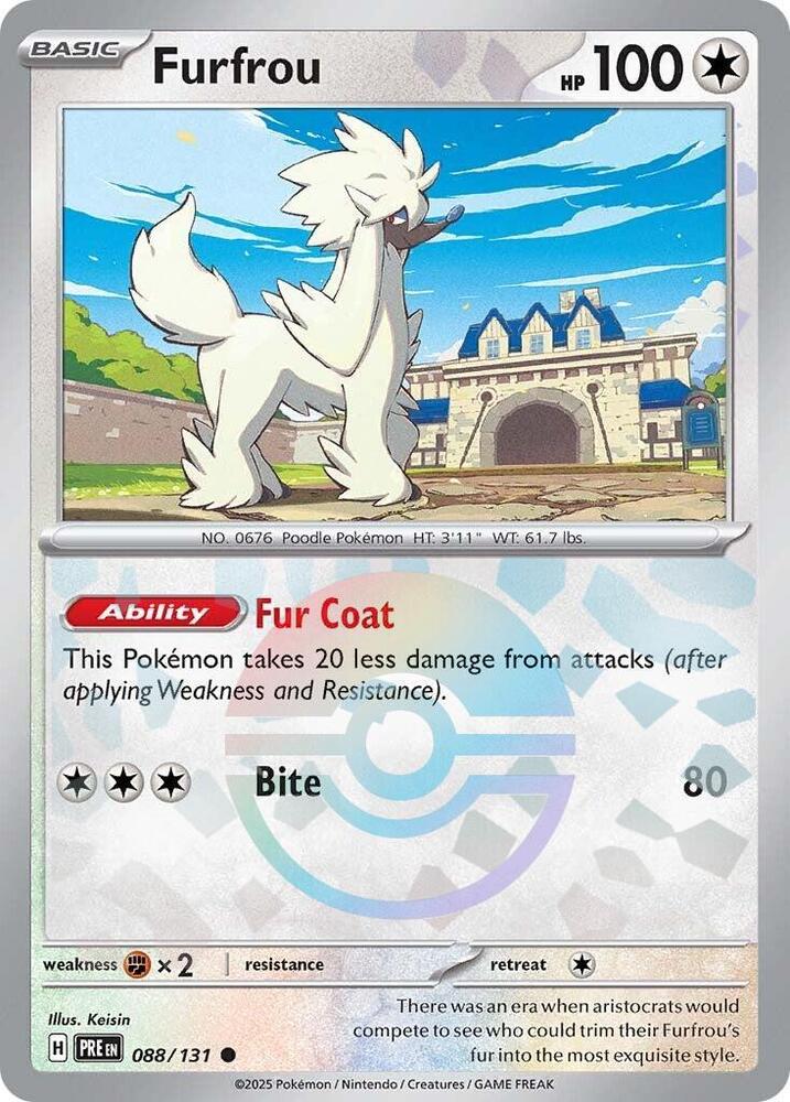 Furfrou (088/131) (Poke Ball Pattern) [Scarlet & Violet: Prismatic Evolutions] | Pegasus Games WI