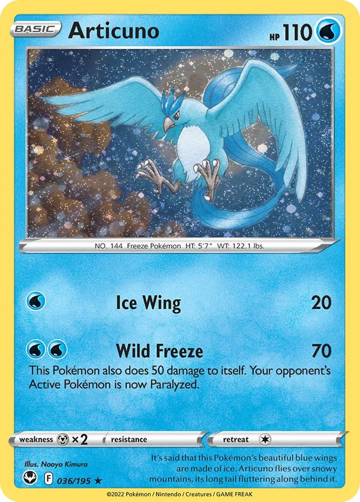 Articuno (036/195) (Cosmos Holo) [Sword & Shield: Base Set] | Pegasus Games WI