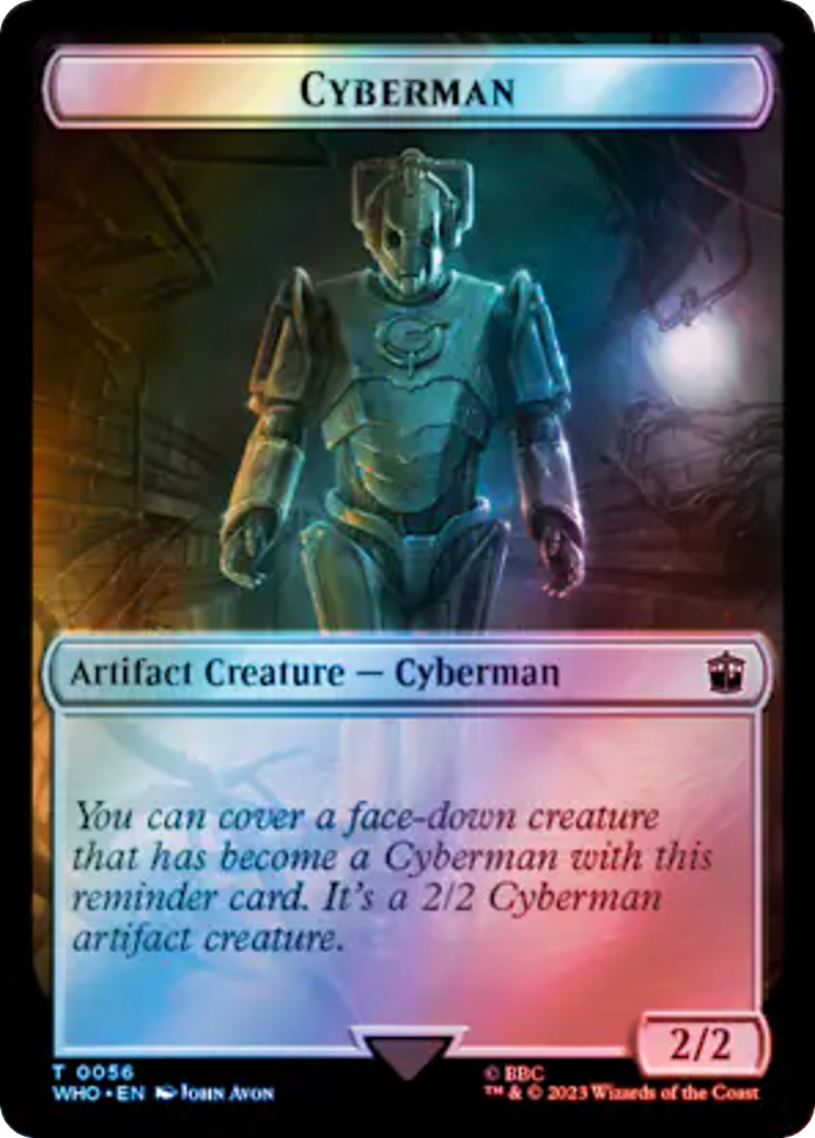 Alien Rhino // Cyberman Double-Sided Token (Surge Foil) [Doctor Who Tokens] | Pegasus Games WI