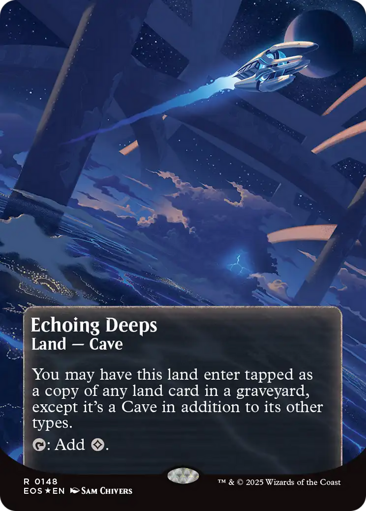 Echoing Deeps (0148) (Borderless) (Galaxy Foil) [Edge of Eternities: Stellar Sights] | Pegasus Games WI