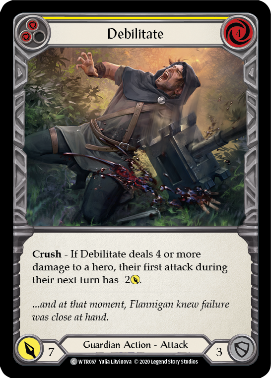 Debilitate (Yellow) [U-WTR067] (Welcome to Rathe Unlimited)  Unlimited Rainbow Foil | Pegasus Games WI