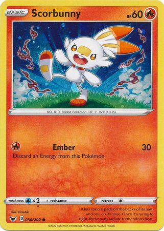 Scorbunny (030/202) (Cosmos Holo) [Sword & Shield: Base Set] | Pegasus Games WI