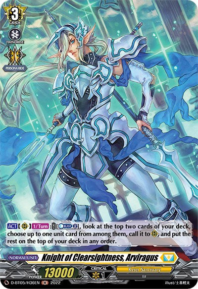 Knight of Clearsightness, Arviragus (D-BT05/H36EN) [Triumphant Return of the Brave Heroes] | Pegasus Games WI