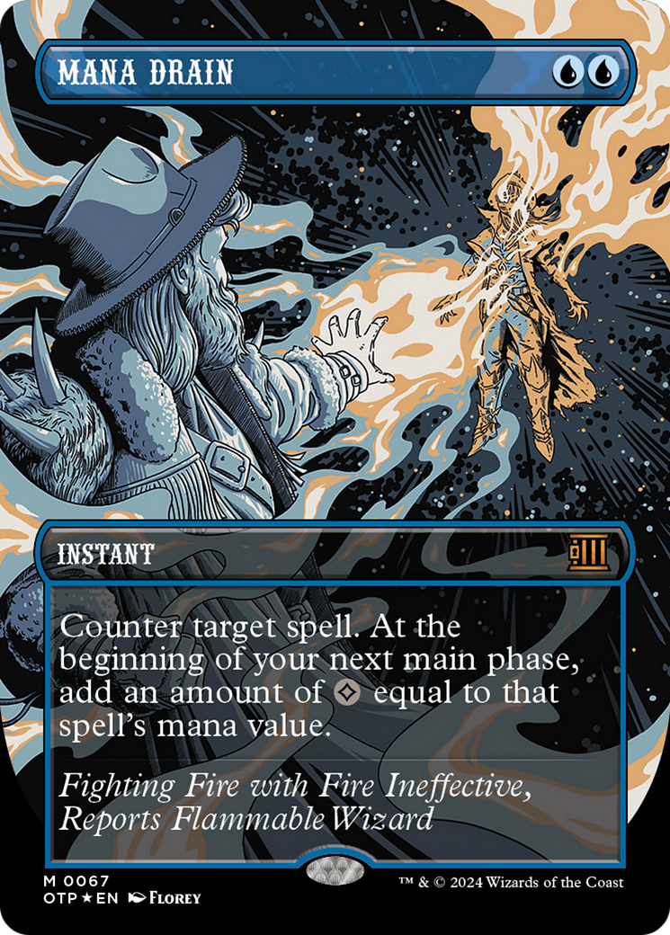 Mana Drain (Textured Foil) [Outlaws of Thunder Junction: Breaking News] | Pegasus Games WI