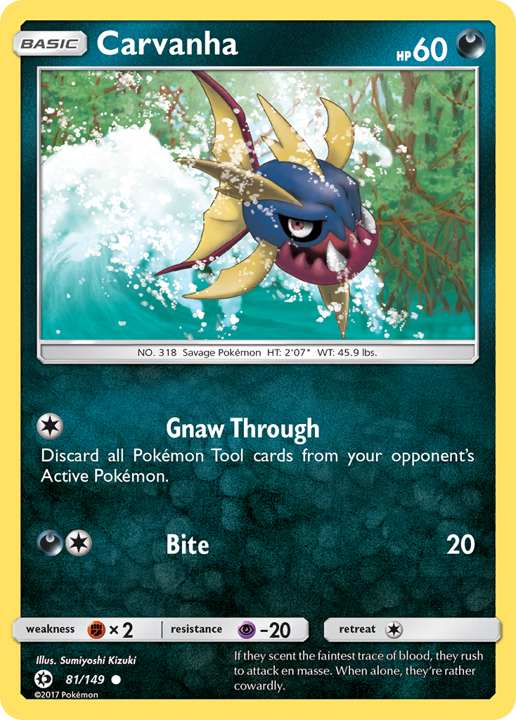 Carvanha (81/149) [Sun & Moon: Base Set] | Pegasus Games WI