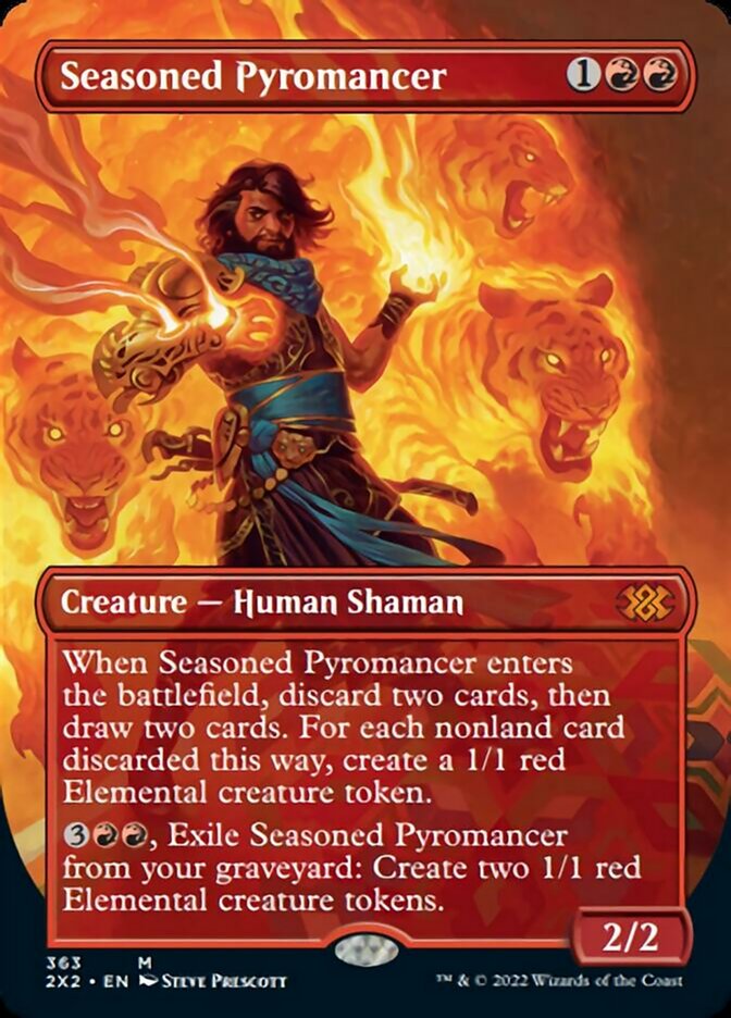 Seasoned Pyromancer (Borderless Alternate Art) [Double Masters 2022] | Pegasus Games WI