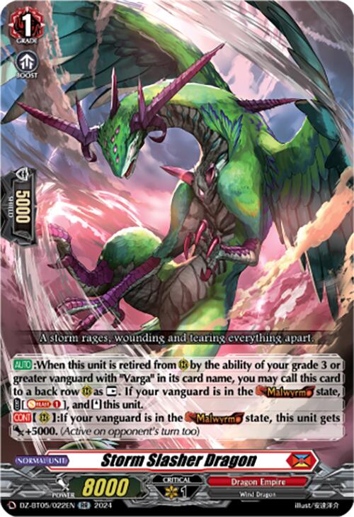 Storm Slasher Dragon (DZ-BT05/022EN) [DZ-BT05: Omniscient Awakening] | Pegasus Games WI