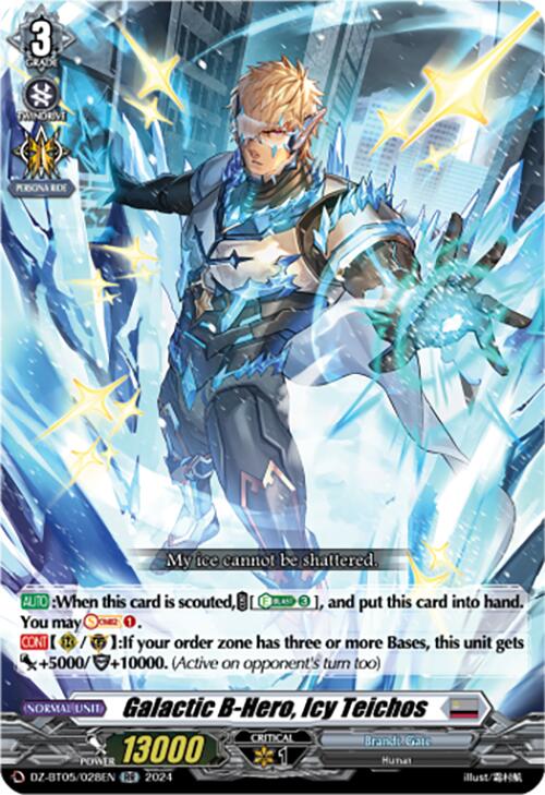 Galactic B-Hero, Icy Teichos (DZ-BT05/028EN) [DZ-BT05: Omniscient Awakening] | Pegasus Games WI