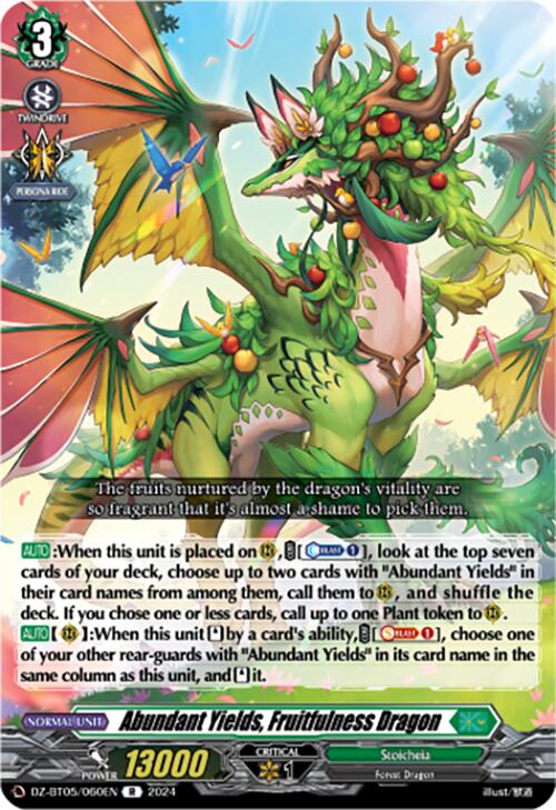 Abundant Yields, Fruitfulness Dragon (DZ-BT05/060EN) [DZ-BT05: Omniscient Awakening] | Pegasus Games WI