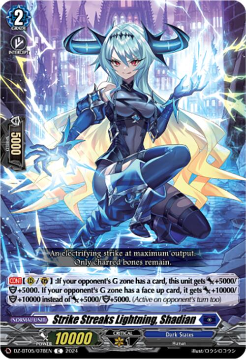 Strike Streaks Lightning, Shadian (DZ-BT05/078EN) [DZ-BT05: Omniscient Awakening] | Pegasus Games WI