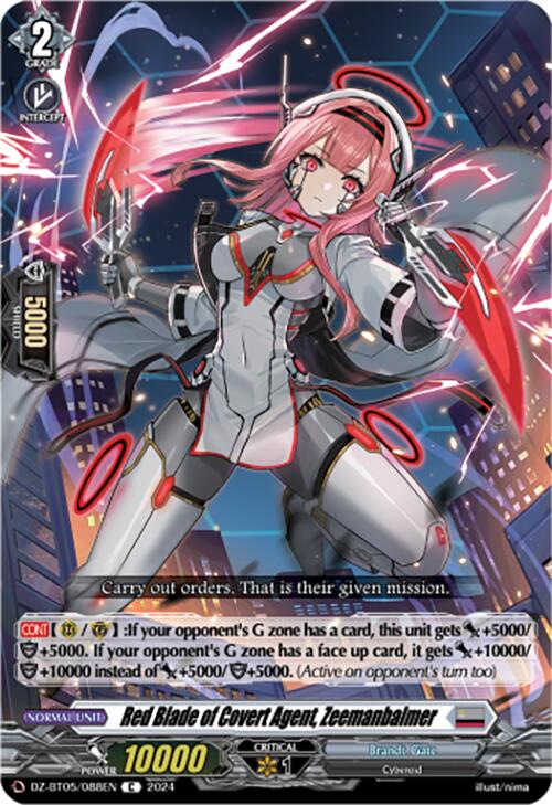 Red Blade of Covert Agent, Zeemanbalmer (DZ-BT05/088EN) [DZ-BT05: Omniscient Awakening] | Pegasus Games WI