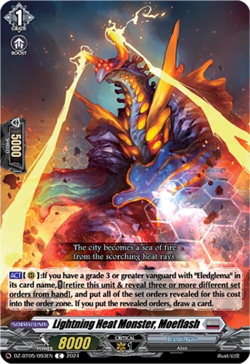 Lightning Heat Monster, Moeflash (DZ-BT05/093EN) [DZ-BT05: Omniscient Awakening] | Pegasus Games WI