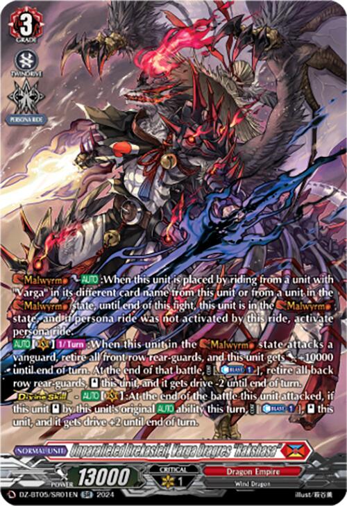 Unparalleled Drekasleif, Varga Dragres "Rakshasa" (DZ-BT05/SR01EN) [DZ-BT05: Omniscient Awakening] | Pegasus Games WI