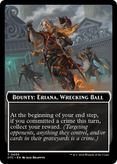 Bounty: Eriana, Wrecking Ball // Bounty Rules Double-Sided Token [Outlaws of Thunder Junction Commander Tokens] | Pegasus Games WI