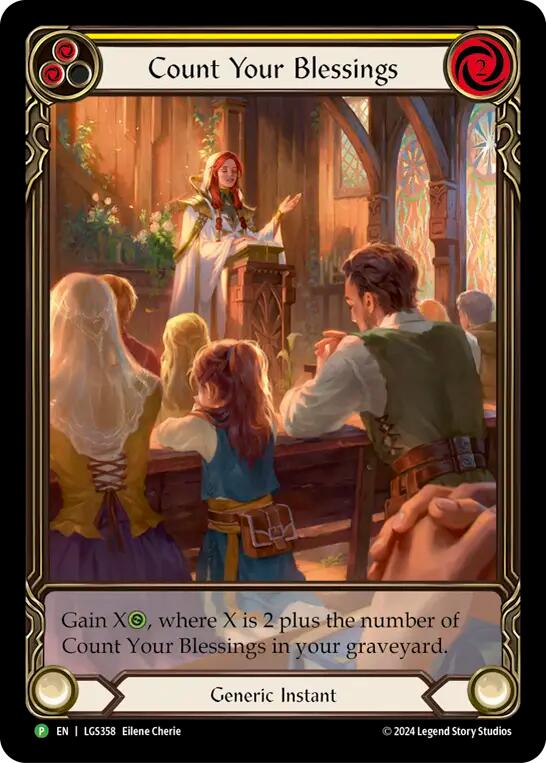Count Your Blessings (Yellow) (Rainbow Foil) [LGS358] (Promo)  Rainbow Foil | Pegasus Games WI
