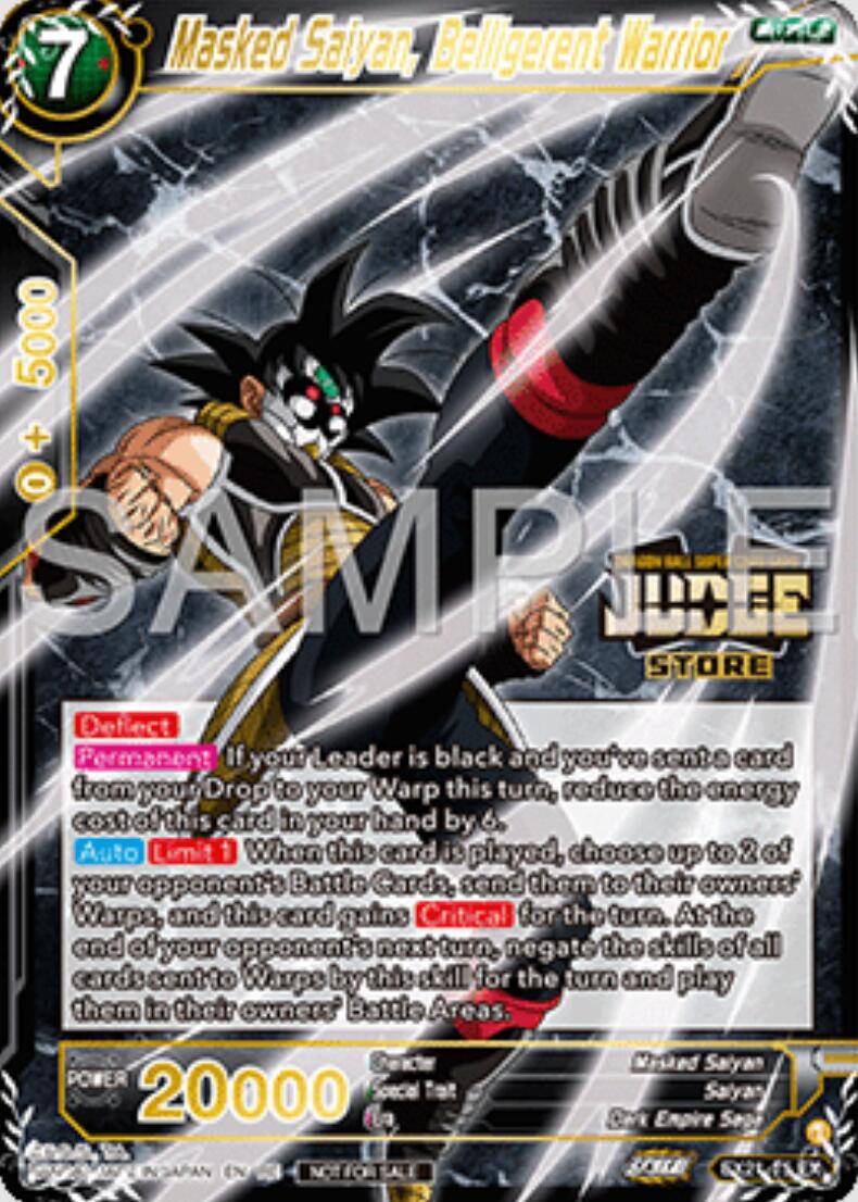 Masked Saiyan, Belligerent Warrior (Judge Pack Vol.16) (Store) (EX21-15) [Judge Promotion Cards] | Pegasus Games WI