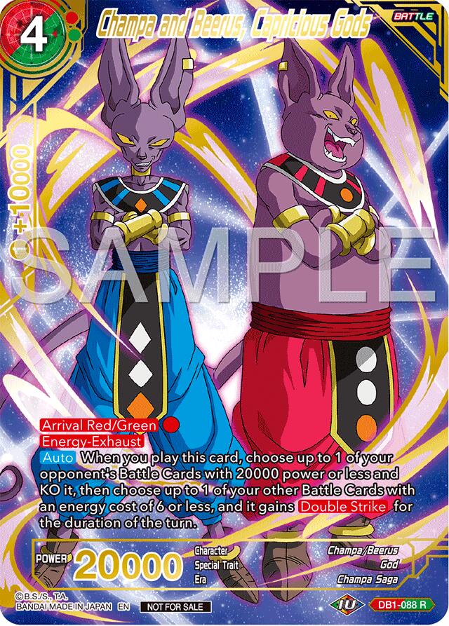 Champa and Beerus, Capricious Gods (Championship 2024 Finals Pack) (Gold Stamped) (DB1-088) [Tournament Promotion Cards] | Pegasus Games WI