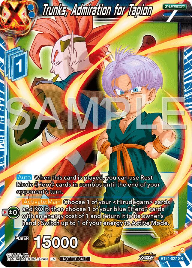 Trunks, Admiration for Tapion (Championship 2024 Finals Zenkai Pack) (BT24-027) [Tournament Promotion Cards] | Pegasus Games WI