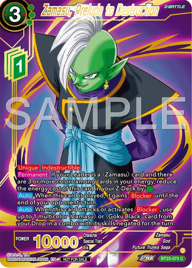 Zamasu, Prelude to Destruction (Championship 2024 Finals Zenkai Pack) (Gold Stamped) (BT23-075) [Tournament Promotion Cards] | Pegasus Games WI