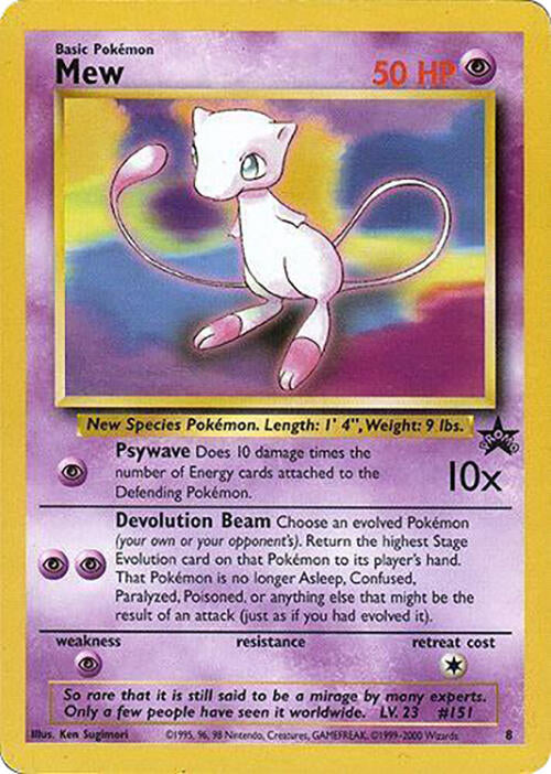 Mew (8) (Glossy Finish) [Wizards of the Coast: Black Star Promos] | Pegasus Games WI