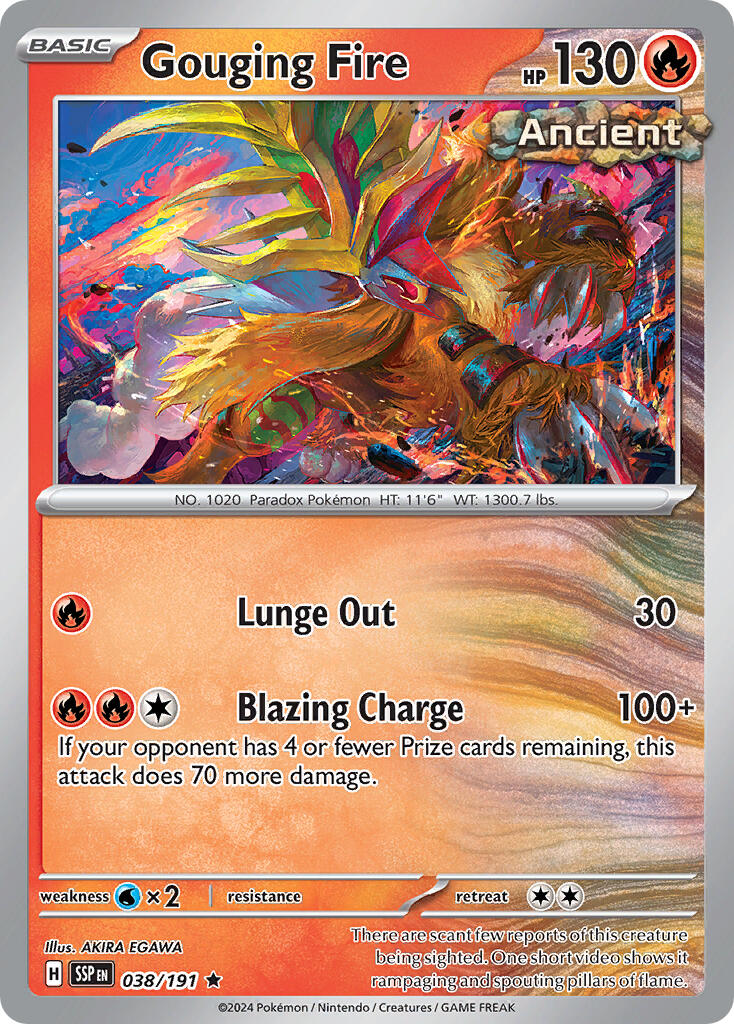 Gouging Fire (038/191) (Theme Deck Exclusive) [Scarlet & Violet: Surging Sparks] | Pegasus Games WI