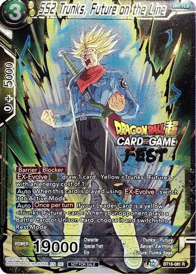 SS2 Trunks, Future on the Line (Card Game Fest 2022) (BT16-081) [Tournament Promotion Cards] | Pegasus Games WI