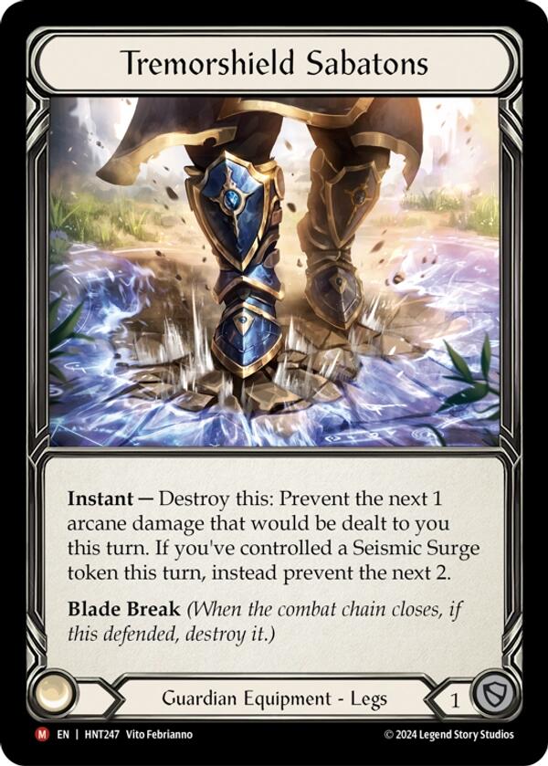 Tremorshield Sabatons [HNT247] (The Hunted)  Cold Foil | Pegasus Games WI