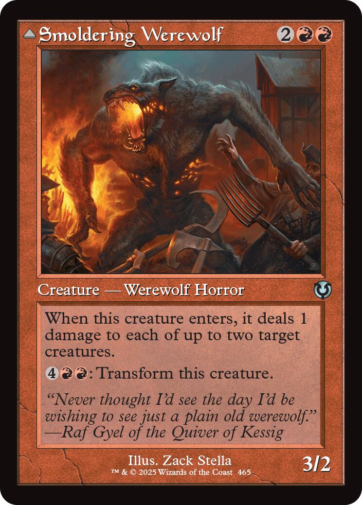 Smoldering Werewolf // Erupting Dreadwolf (Retro Frame) [Innistrad Remastered] | Pegasus Games WI