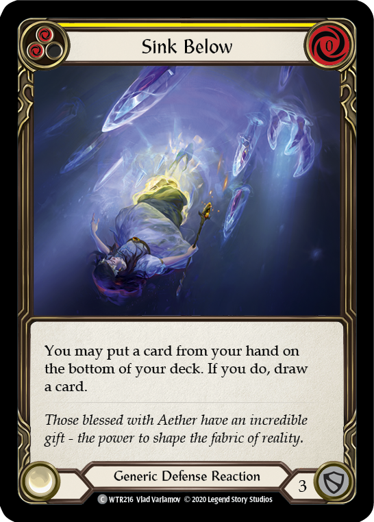 Sink Below (Yellow) [U-WTR216] (Welcome to Rathe Unlimited)  Unlimited Rainbow Foil | Pegasus Games WI