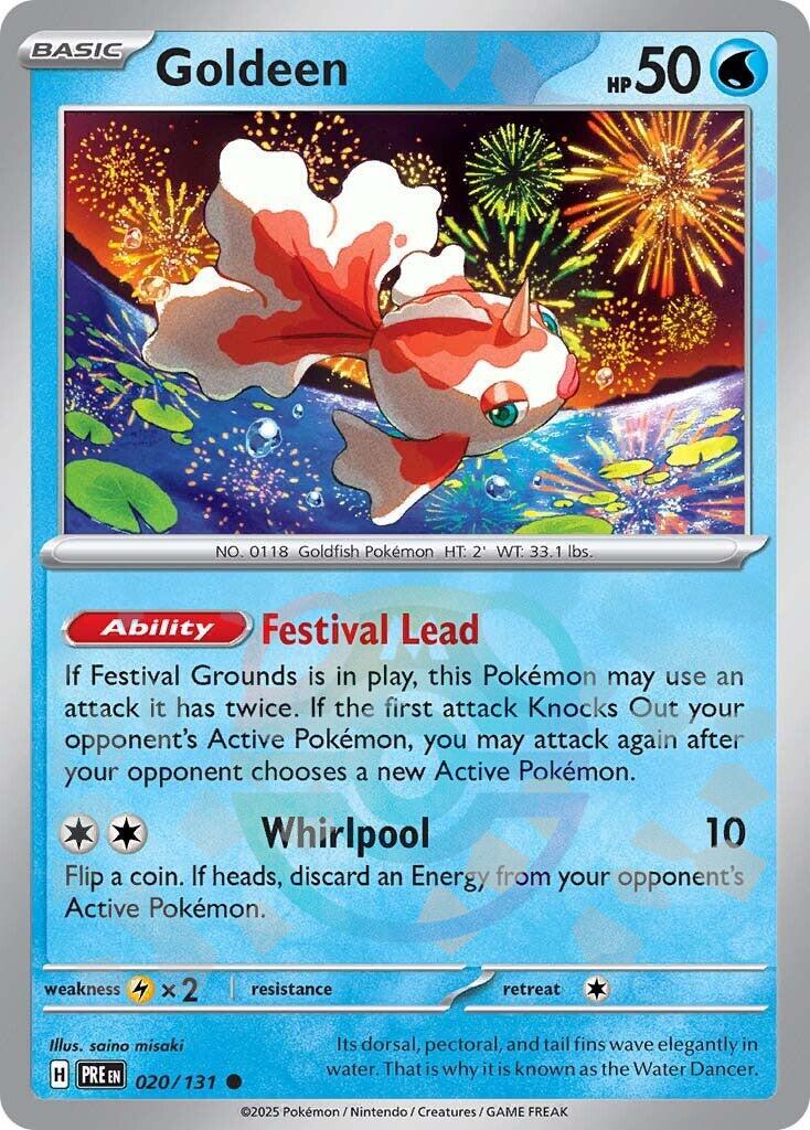 Goldeen (020/131) (Master Ball Pattern) [Scarlet & Violet: Prismatic Evolutions] | Pegasus Games WI