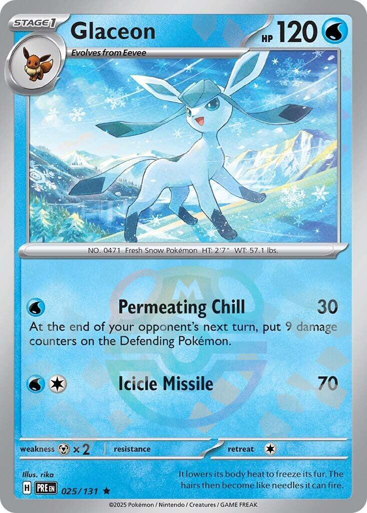 Glaceon (025/131) (Master Ball Pattern) [Scarlet & Violet: Prismatic Evolutions] | Pegasus Games WI