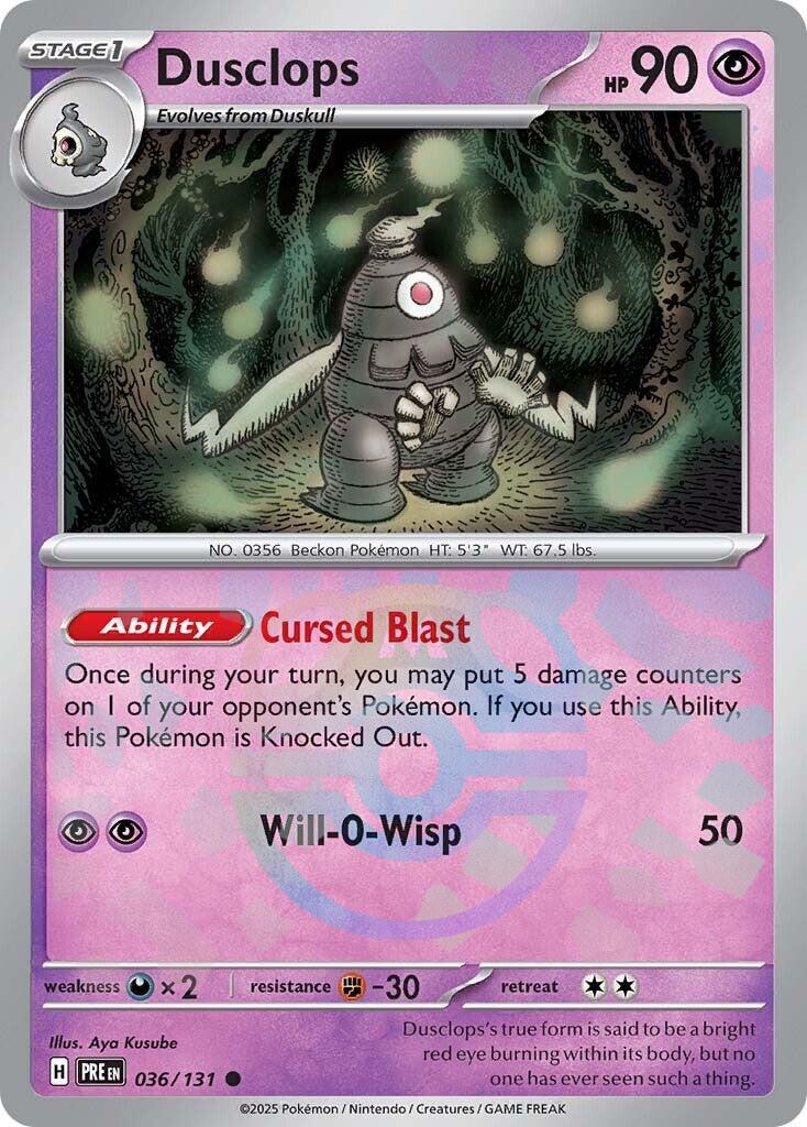 Dusclops (036/131) (Master Ball Pattern) [Scarlet & Violet: Prismatic Evolutions] | Pegasus Games WI