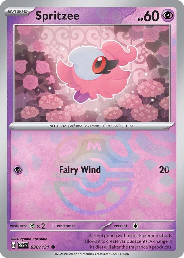 Spritzee (038/131) (Master Ball Pattern) [Scarlet & Violet: Prismatic Evolutions] | Pegasus Games WI
