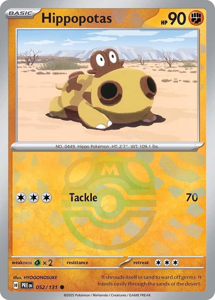 Hippopotas (052/131) (Master Ball Pattern) [Scarlet & Violet: Prismatic Evolutions] | Pegasus Games WI