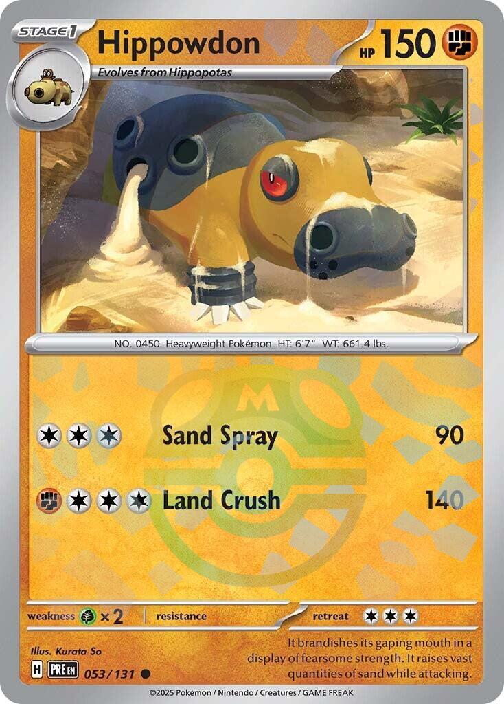 Hippowdon (053/131) (Master Ball Pattern) [Scarlet & Violet: Prismatic Evolutions] | Pegasus Games WI