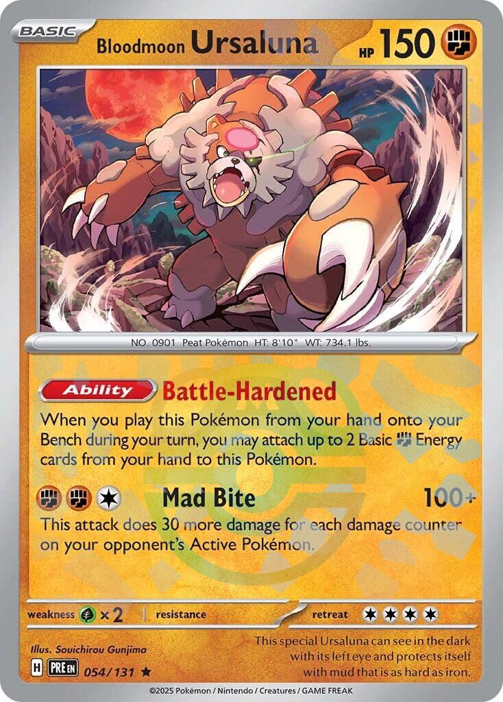 Bloodmoon Ursaluna (054/131) (Master Ball Pattern) [Scarlet & Violet: Prismatic Evolutions] | Pegasus Games WI