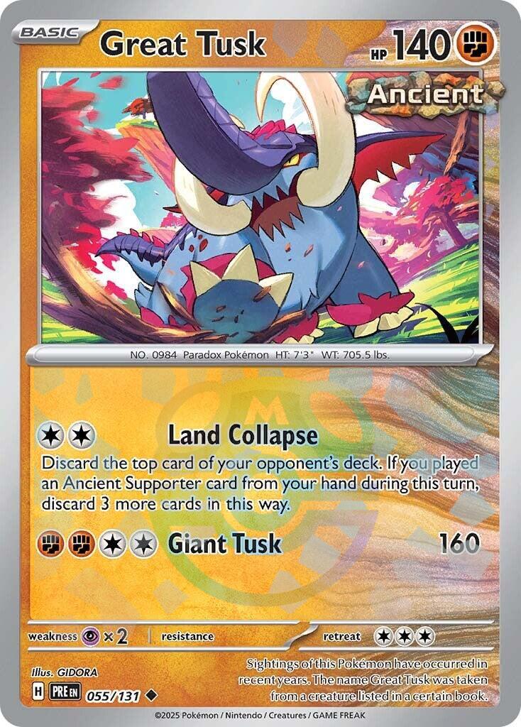 Great Tusk (055/131) (Master Ball Pattern) [Scarlet & Violet: Prismatic Evolutions] | Pegasus Games WI