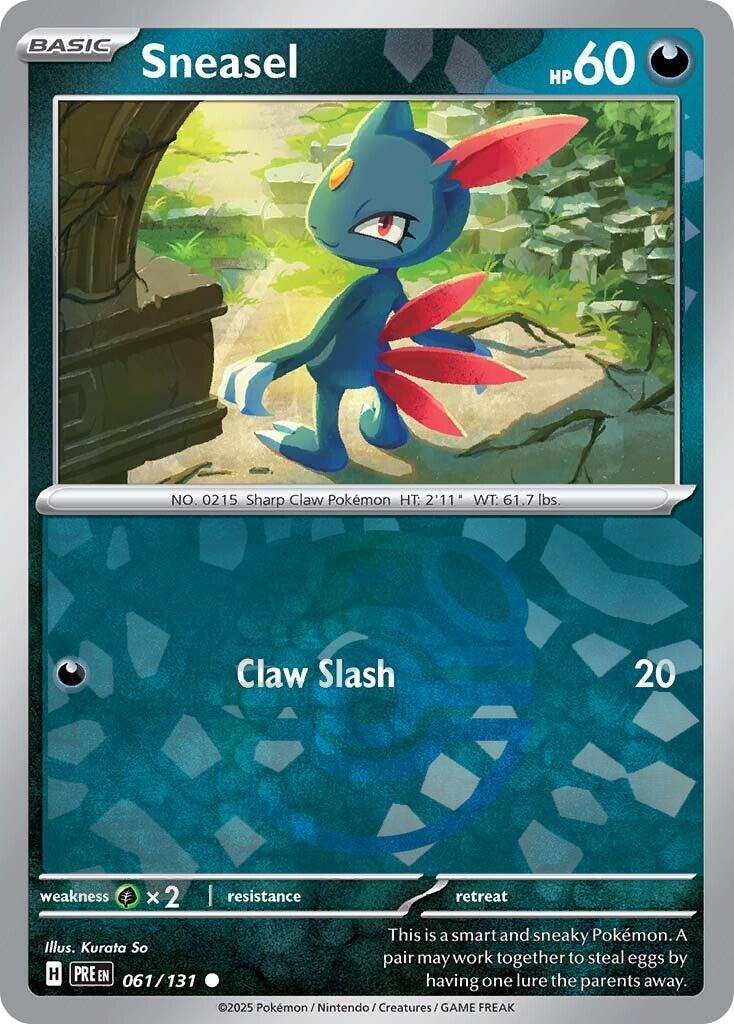 Sneasel (061/131) (Master Ball Pattern) [Scarlet & Violet: Prismatic Evolutions] | Pegasus Games WI
