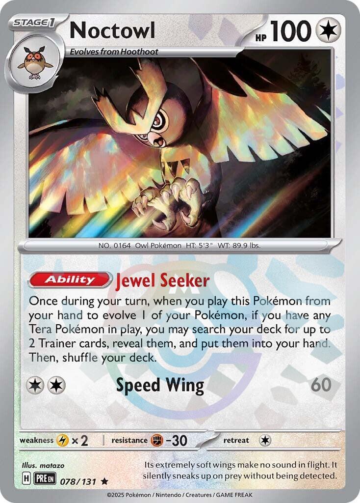 Noctowl (078/131) (Master Ball Pattern) [Scarlet & Violet: Prismatic Evolutions] | Pegasus Games WI