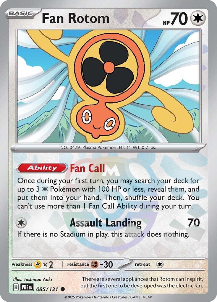 Fan Rotom (085/131) (Master Ball Pattern) [Scarlet & Violet: Prismatic Evolutions] | Pegasus Games WI