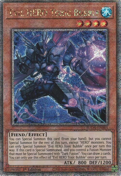 Evil HERO Toxic Bubble (Quarter Century Secret Rare) [SUDA-EN001] Quarter Century Secret Rare | Pegasus Games WI