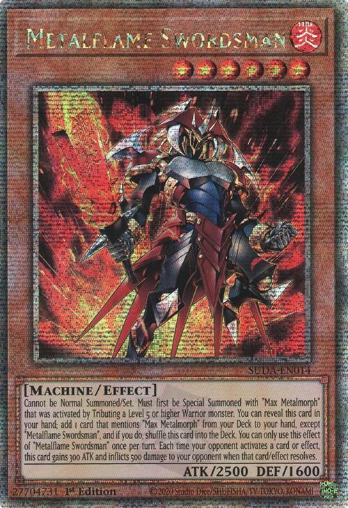 Metalflame Swordsman (Quarter Century Secret Rare) [SUDA-EN014] Quarter Century Secret Rare | Pegasus Games WI