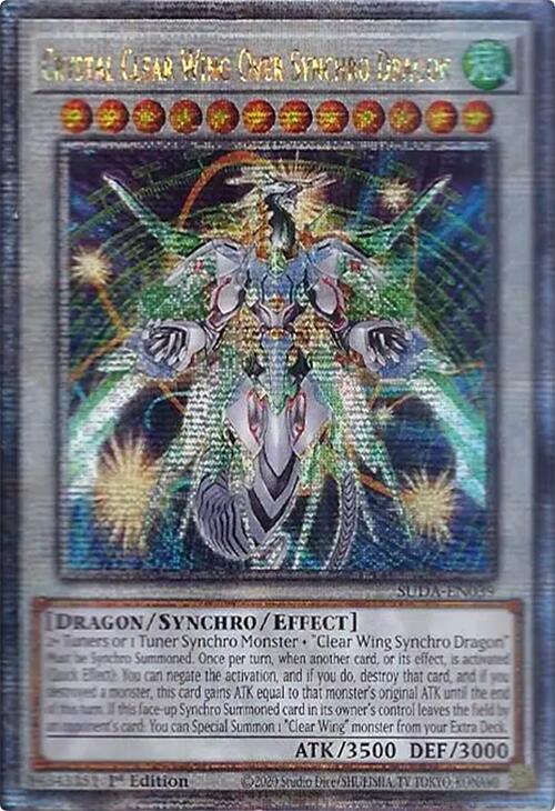 Crystal Clear Wing Over Synchro Dragon (Quarter Century Secret Rare) [SUDA-EN039] Quarter Century Secret Rare | Pegasus Games WI