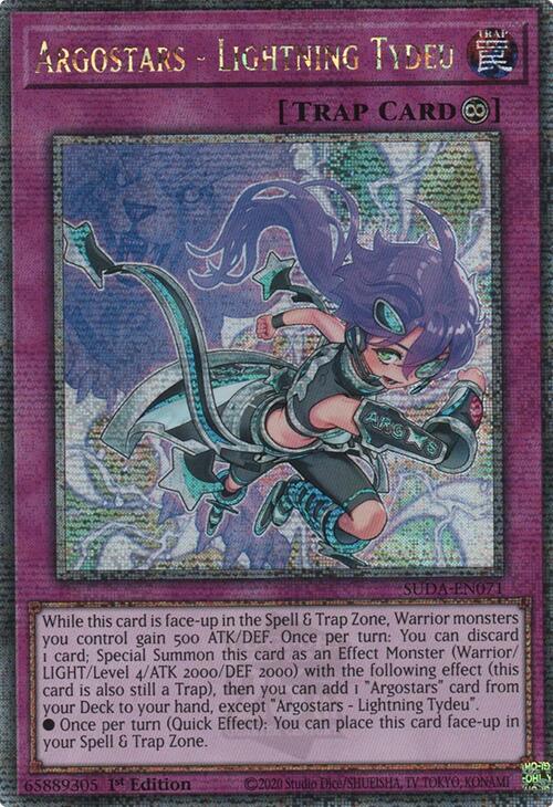 Argostars - Lightning Tydeu (Quarter Century Secret Rare) [SUDA-EN071] Quarter Century Secret Rare | Pegasus Games WI