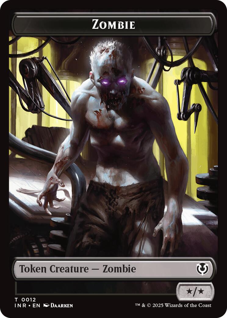 Zombie (0011) // Zombie (0012) Double-Sided Token [Innistrad Remastered Tokens] | Pegasus Games WI